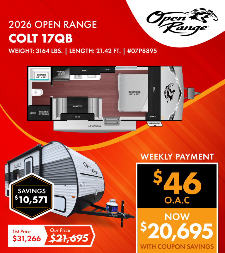 2026 Open Range Colt 17QB Travel Trailer