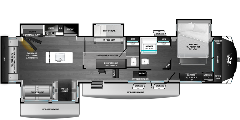 2026 Highland Ridge Open Range 3X FW 372MBH Floorplan