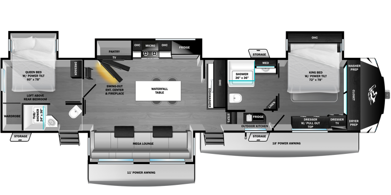 2026 Highland Ridge Open Range 3X FW 390TBS Floorplan