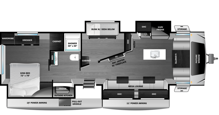 2026 Highland Ridge Open Range TT 335RBS Floorplan