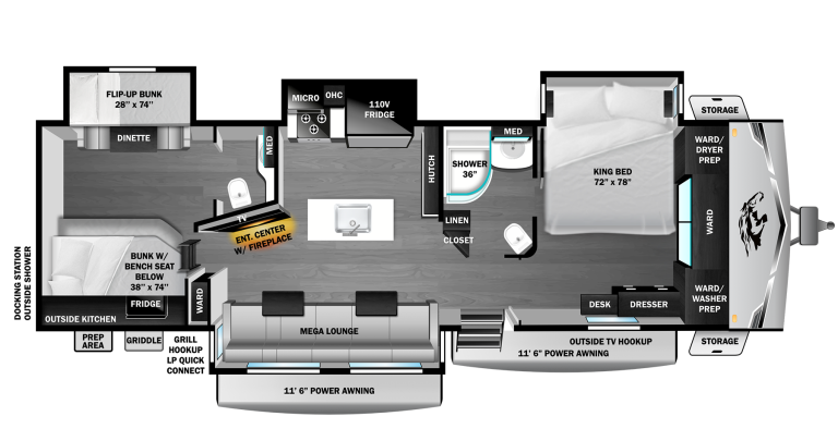 2026 Highland Ridge Open Range TT 338BHS Floorplan