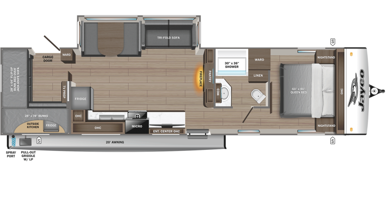 2026 Jayco Jay Feather 29QBH Floorplan