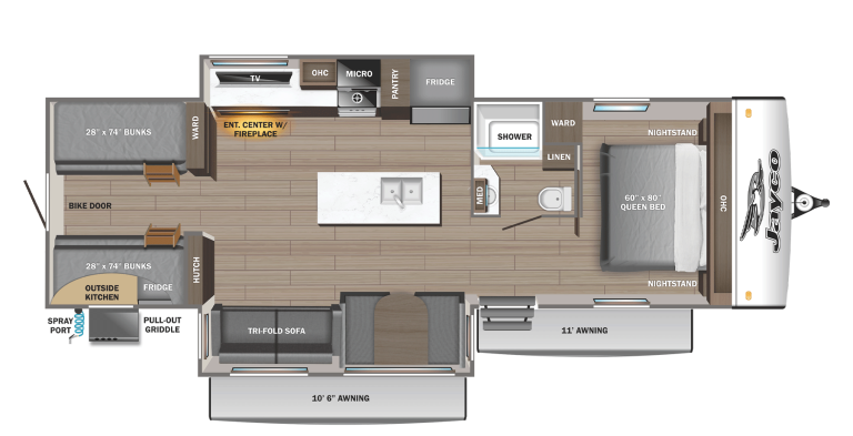 2026 Jayco Jay Feather 32QBH Floorplan