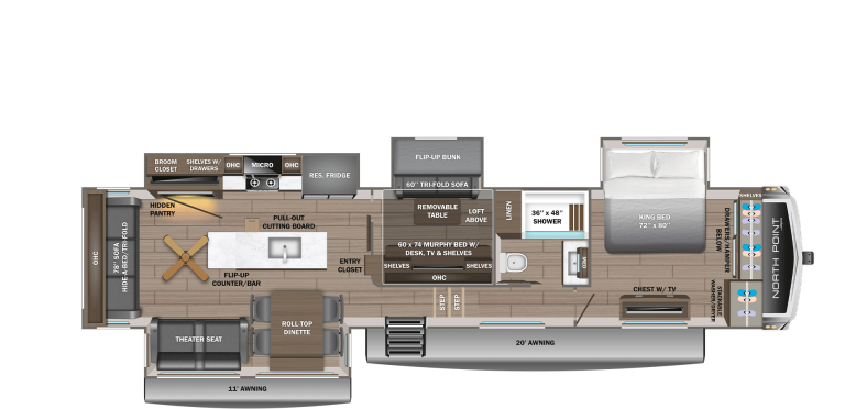 2026 Jayco North Point 377RLBH Floorplan
