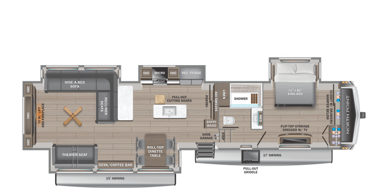 2026 Jayco North Point 381CKRE Floorplan