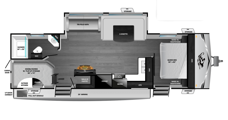 2026 Open Range Range Lite 270DBL Floorplan