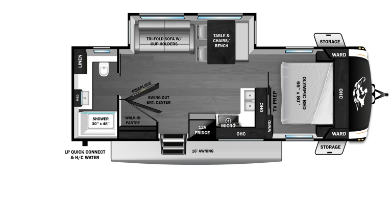 2026 Open Range Roamer Light Duty TT 27RBOS Floorplan