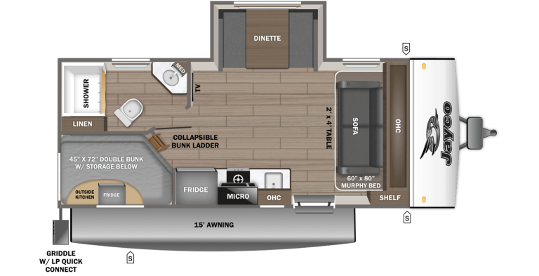 2026 Jayco Jay Feather Air 19MBS Floorplan