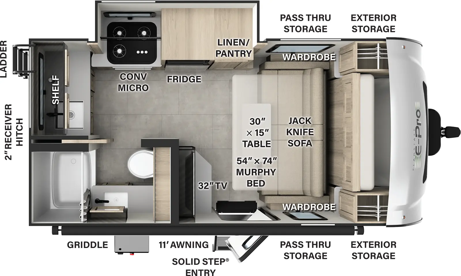 2024 Forest River E Pro E15fbs Interior Dimensions