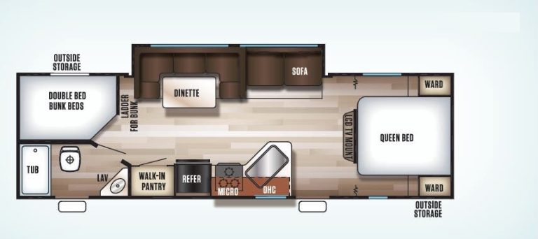 2018 Forest River Cherokee Grey Wolf 26DBH Floorplan