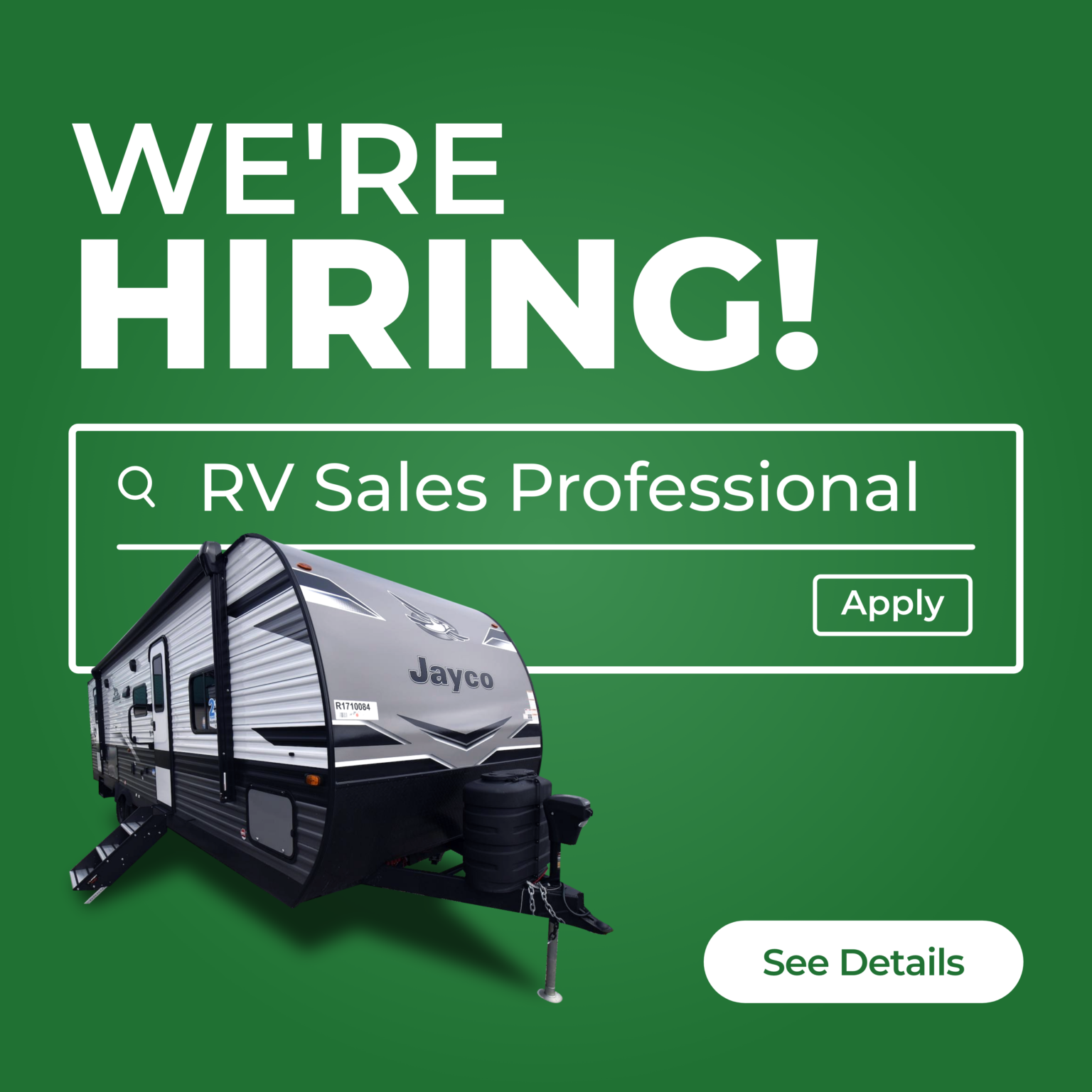 We're Hiring an RV Sales Professional