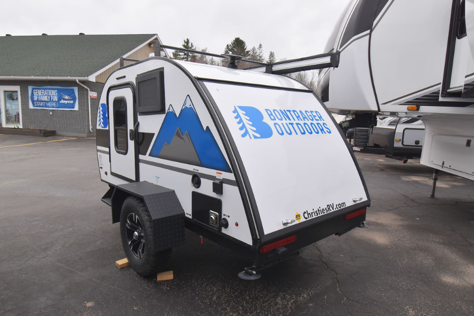 The small but mighty Bontrager Outdoors micro travel trailer, parked at Christie's RV.