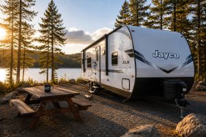 Jayco Travel Trailer on Camping Site