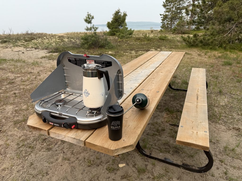 Coffee on Picnic table